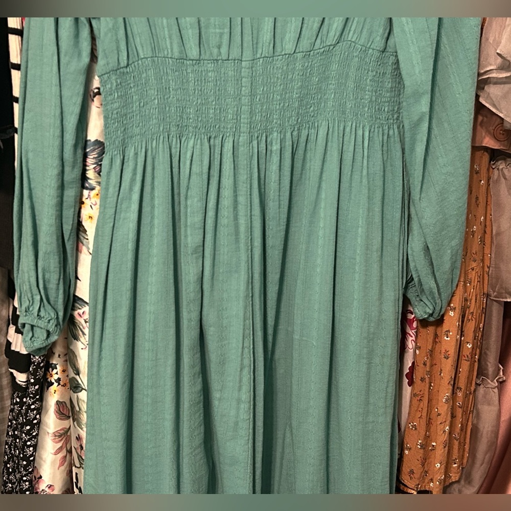 Old Navy Teal Green Long Sleeve Dress - Picture 10 of 11